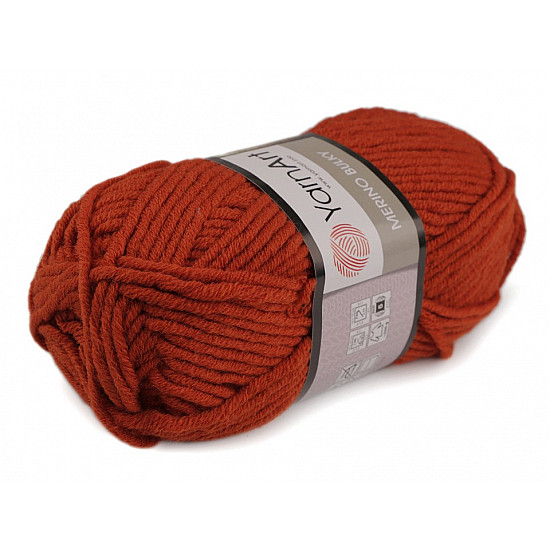 Fir de tricotat Merino bulky, 100 g - ruginiu mediu