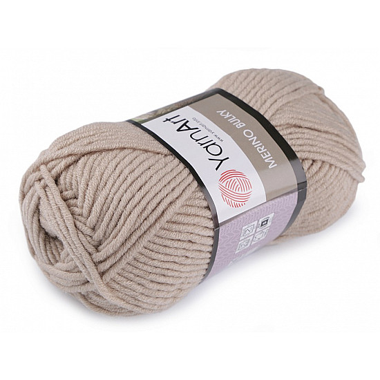 Fir de tricotat Merino bulky, 100 g - taupe