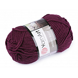 Fir de tricotat Merino bulky, 100 g - vișiniu