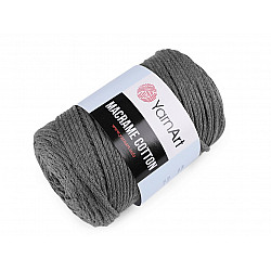 Fir de tricotat / croșetat Macrame Cotton, 250 g - gri