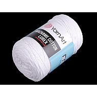 Fir de tricotat / croșetat Macrame Cotton cu lurex, 250 g - alb - AB