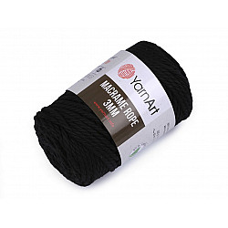 Fir de tricotat / croșetat Macrame Rope, 3 mm, 250 g - negru