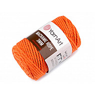 Fir de tricotat / croșetat Macrame Rope, 3 mm, 250 g - portocaliu