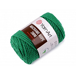 Fir de tricotat / croșetat Macrame Rope, 3 mm, 250 g - verde