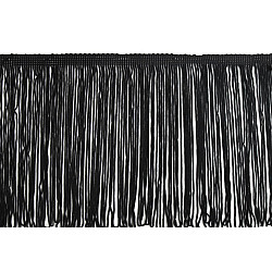 Chainette fringe width 17 cm - Black (1 Meter)