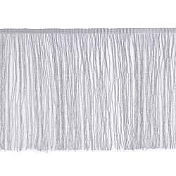 Fringe trim with lurex, width 25 cm - Silver (1 Meter)
