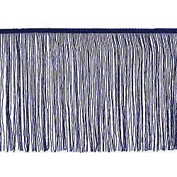 Fringe trim with lurex, width 25 cm - Blue dark (1 Meter)