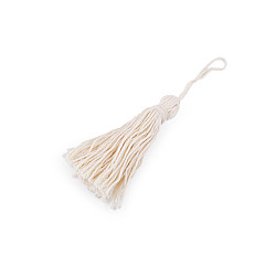 Cotton tassel length 12.5 cm - Ecru light (5 Pieces)