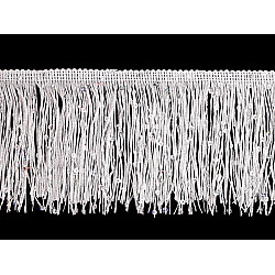 Fringes with sequins, width 10 cm - White (1 Meter)