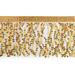 Fringes with holographic sequins, width 15 cm - Gold (1 Meter)