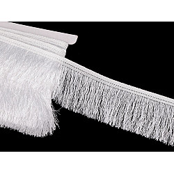 Fringe - shiny, width 60 mm - White (1 Meter)