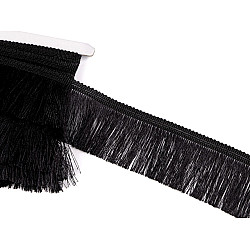 Fringe - shiny, width 60 mm - Black (1 Meter)
