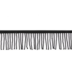 Fringes / braid made of chopped seed beads, width 50 mm - Black (9 Meters)