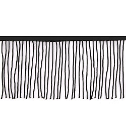 Fringes / braid made of chopped seed beads, width 10 cm - Black (1 Meter)