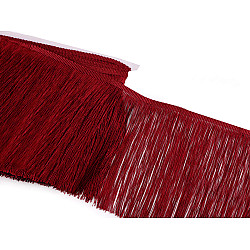 Fringe, shiny, width 18 cm - Bordeaux (9 Meters)