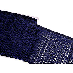 Fringe, shiny, width 18 cm - Blue dark (9 Meters)