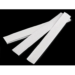 Adhesive hook and loop fastener, cut,  width 20 mm - White (10 Pairs)