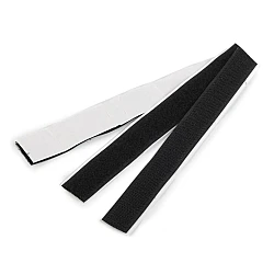 Adhesive hook and loop fastener, cut,  width 20 mm - Black (10 Pairs)