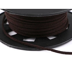 Flat imitation leather cord / string, width 3 mm - Chocolate (30 Meters)