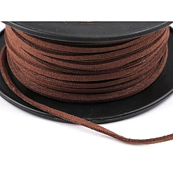 Flat imitation leather cord / string, width 3 mm - Brown (30 Meters)