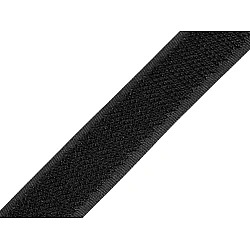 Sew-on hook tape width 20 mm - Black (25 Meters)