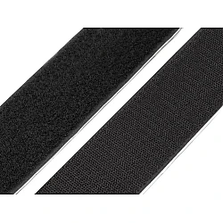 Adhesive hook and loop fastener width 50 mm - Black (1 Meter)