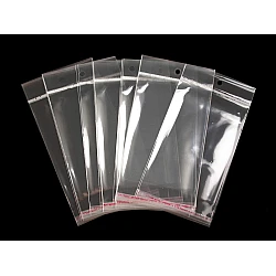 Clear plastic self-adhesive seal bags w/ hang hole 10x13.5 cm - Transparent (100 Pieces)