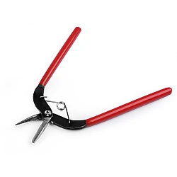 Narrow flat nose pliers steel 160 mm with return spring - Dark red (1 Piece)