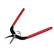 Narrow flat nose pliers steel 160 mm with return spring - Dark red (1 Piece)