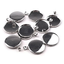 Metal pendant base - unfinished diy ø20 mm smooth - Silver light (1 Piece)