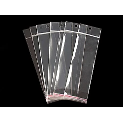 Clear plastic self-adhesive seal bags w/ hang hole 6x15 cm - Transparent (100 Pieces)
