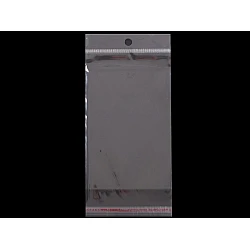 Clear plastic self-adhesive seal bags w/ hang hole 15x25.5 cm - Transparent (100 Pieces)