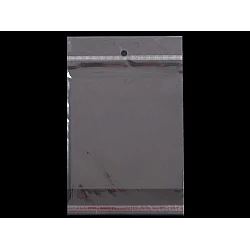 Clear plastic self-adhesive seal bags w/ hang hole 13x14 cm - Transparent (100 Pieces)