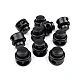 Round 2-hole cord lock stopper toggles 13x15 mm - Black (10 Pieces)