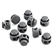 Round 2-hole cord lock stopper toggles 13x15 mm - Black (10 Pieces)