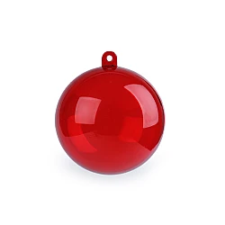 Clear plastic ball ornament ø6 cm - Red (12 Pieces)