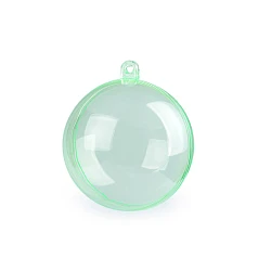 Clear plastic ball ornament ø6 cm - Green light (12 Pieces)