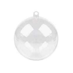 Clear plastic fillable ball ornament ø8.5 cm - Transparent (12 Pieces)