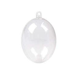 Clear plastic fillable egg ornament 4.5x6 cm - Transparent (2 Pieces)