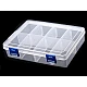 Plastic beads box 13.5x20x4.6 cm - Transparent (1 Piece)
