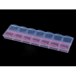 Plastic beads box 6x21.5x2 cm - Blue ice (1 Piece)