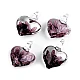 Glass pendant heart 21x21 mm - Violet (1 Piece)
