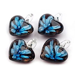 Glass pendant heart 21x21 mm - Azure blue (1 Piece)