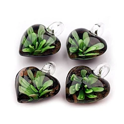 Glass pendant heart 21x21 mm - Irish green (1 Piece)