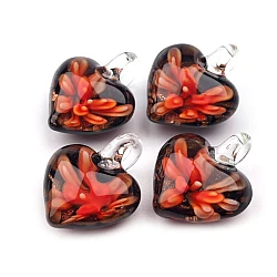 Glass pendant heart 21x21 mm - Medium red (1 Piece)