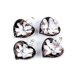 Glass pendant heart 21x21 mm - White (1 Piece)