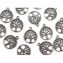 Charm pendant tree of life ø20 mm - Platinum (4 Pieces)