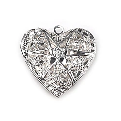Filigree locket heart 26x26 mm - Silver light (1 Piece)