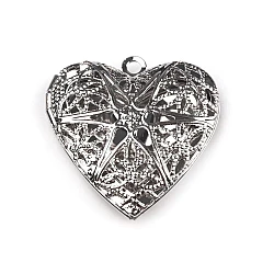 Filigree locket heart 26x26 mm - Platinum (1 Piece)