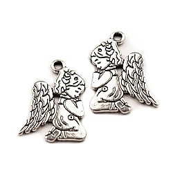 Charm pendant cherub 17x20 mm - Platinum (4 Pieces)